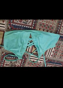 Teal Criss-Cross Strap Sports Bra