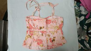 Pink Floral Tie-Strap Camisole Top