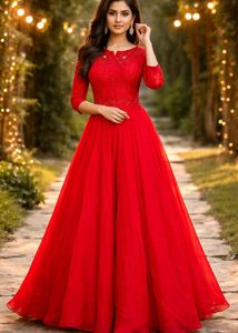 Stunning Red Embellished Gown