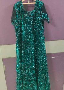 Emerald Sequin Party one-pieceGown