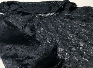 Black Lace ZARA Turtleneck Long Sleeved Top