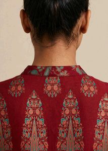 Maroon Printed Anarkali Kurta / Long Dress