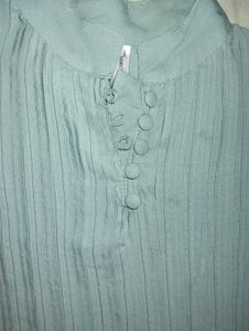 Chic Pleated Bell Sleeve Top
