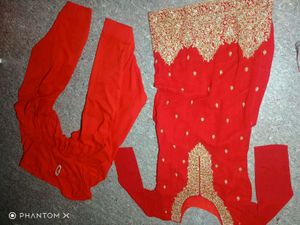 Stunning Red &amp; Gold Embroidered Kurta Set