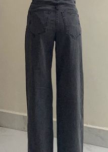Women's Grey Wide Leg Jeans