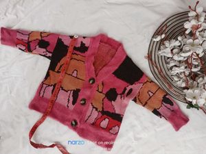 Girl's Pink Patterned Cardigan