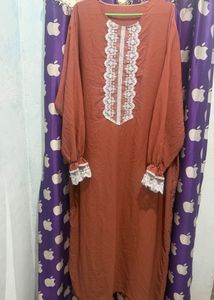 Elegant Terracotta Lace maxi