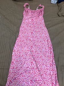 Chic Pink Floral Maxi Dress