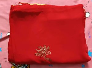 Designer Red Saree