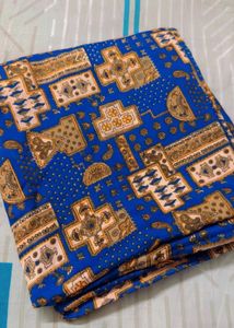 Vibrant Blue Printed Fabric