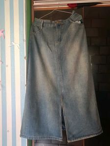 Slit Denim Aline Skirt also Green Pants As Gift