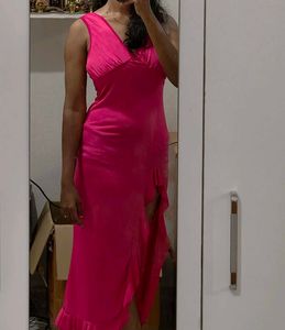 Shein Pink Ruched Mesh Top