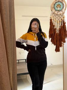 💛 Mustard Yellow Colorblock Hoodie 🖤