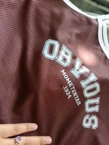 Brown "Obvious" Graphic T-Shirt
