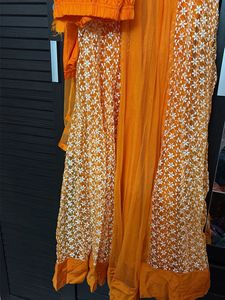 Elegant Orange Embroidered Salwar Suit