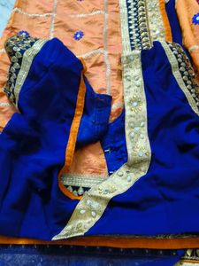 saree with stiched blouse