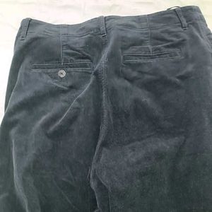 Stylish Dark Blue Corduroy Pants