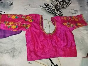 Elegant Floral Saree with Embellished Blouse