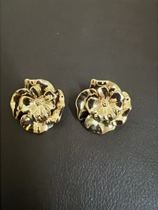 Gold Flower Statement Earrings