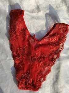 Sheer Lace Red Briefs