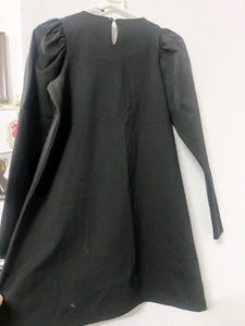 Zara Black Puff Sleeve Dress