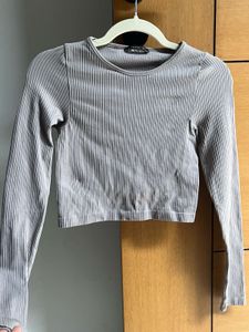 Ribbed Long Sleeve Cropped Top