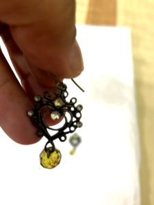Topaz Drop Oxidised Earing