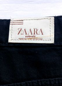 Black Denim Cargo Pants