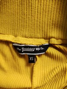 Bright Yellow Ribbed Shorts
