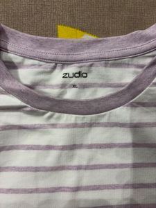 Zudio Striped Cropped T-Shirt
