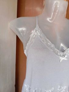 Lace Trimmed Grey Nightdress