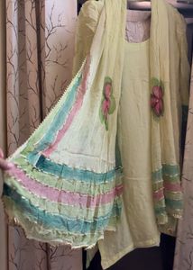 Beautiful Striped Kurta Set with Dupatta