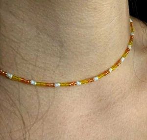 Beaded Choker Necklace🧡💛