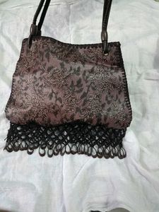 Elegant Floral Embellished Handbag