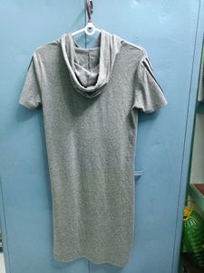 Gray YES Graphic T-Shirt Dress