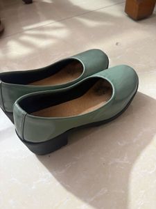 Green Patent Leather Flats