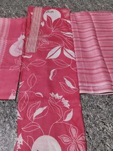 Pink Floral salwar-kurta cloth material