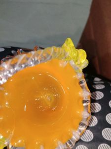 Vintage Amber Glass Basket