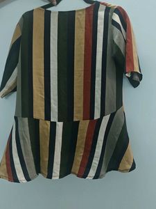 Colorful Striped Peplum Top