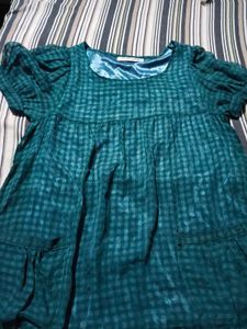Chic Teal Checkered Dress