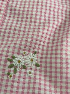 Pink Gingham Embroidered Dress