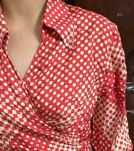 Chic Red Polka Dot Wrap Top