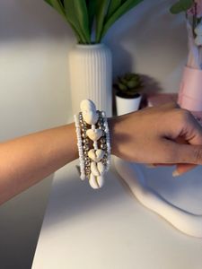 Boho Shell & Bead Stackable Bracelets