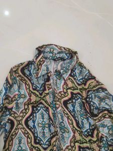Bohemian Print Collared Shirt