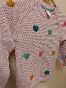 H&amp;M Cute Pink Heart Sweater