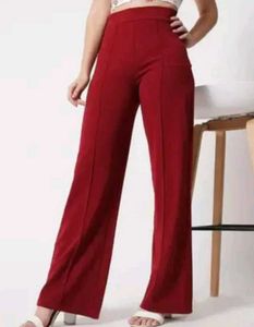 Maroon & blue Flared Leg Trousers set of 2 pants