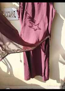W Brand Elegant Maroon Embroidered Kurta