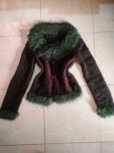 Y2K fur knit top 🧋🌱🍂🐵🦜🦢