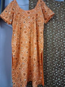Orange Embroidered Suit
