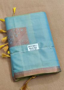 Sky Blue Soft Silk Saree with Allover Boota